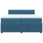 Preview: Boxspringbett mit Matratze Blau 200x200 cm Samt