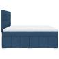 Preview: Boxspringbett mit Matratze Blau 200x200 cm Stoff