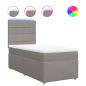 Preview: ARDEBO.de - Boxspringbett mit Matratze Taupe 100x200 cm Stoff