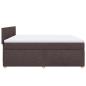 Preview: Boxspringbett mit Matratze Dunkelbraun 200x200 cm Stoff