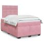 Preview: ARDEBO.de - Boxspringbett mit Matratze Rosa 120x190 cm Samt
