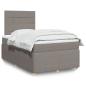 Preview: ARDEBO.de - Boxspringbett mit Matratze Taupe 120x190 cm Stoff