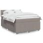 Preview: ARDEBO.de - Boxspringbett mit Matratze Taupe 140x190 cm Stoff