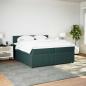 Preview: Boxspringbett mit Matratze Dunkelgrün 200x200 cm Samt