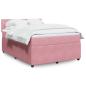 Preview: ARDEBO.de - Boxspringbett mit Matratze Rosa 140x190 cm Samt