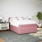 Preview: Boxspringbett mit Matratze Rosa 140x190 cm Samt