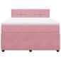 Preview: Boxspringbett mit Matratze Rosa 140x190 cm Samt