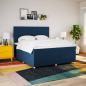 Preview: Boxspringbett mit Matratze Blau 200x200 cm Stoff