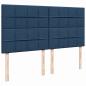 Preview: Boxspringbett mit Matratze Blau 200x200 cm Stoff
