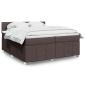 Preview: ARDEBO.de - Boxspringbett mit Matratze Dunkelbraun 200x200 cm Stoff