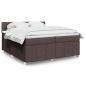 Preview: ARDEBO.de - Boxspringbett mit Matratze Dunkelbraun 200x200 cm Stoff