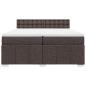 Preview: Boxspringbett mit Matratze Dunkelbraun 200x200 cm Stoff
