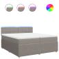 Preview: ARDEBO.de - Boxspringbett mit Matratze Taupe 200x200 cm Stoff