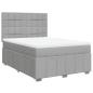Preview: Boxspringbett mit Matratze Hellgrau 140x190 cm Stoff