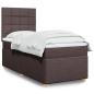 Preview: ARDEBO.de - Boxspringbett mit Matratze Dunkelbraun 100x200 cm Stoff