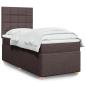 Preview: ARDEBO.de - Boxspringbett mit Matratze Dunkelbraun 100x200 cm Stoff