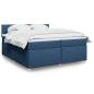 Preview: ARDEBO.de - Boxspringbett mit Matratze Blau 200x200 cm Stoff