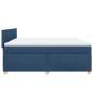 Preview: Boxspringbett mit Matratze Blau 200x200 cm Stoff