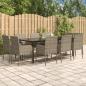Preview: ARDEBO.de - 11-tlg. Garten-Essgruppe mit Kissen Schwarz & Grau Poly Rattan