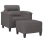 Preview: Sessel mit Hocker Grau 60 cm Kunstleder
