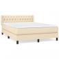 Preview: Boxspringbett mit Matratze Creme 140x190 cm Stoff