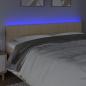 Preview: LED Kopfteil Creme 200x5x78/88 cm Stoff