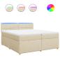Preview: Boxspringbett mit Matratze Creme 200x200 cm Stoff