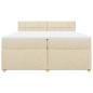 Preview: Boxspringbett mit Matratze Creme 200x200 cm Stoff