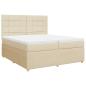 Preview: Boxspringbett mit Matratze Creme 200x200 cm Stoff