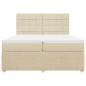 Preview: Boxspringbett mit Matratze Creme 200x200 cm Stoff