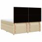 Preview: Boxspringbett mit Matratze Creme 200x200 cm Stoff