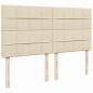 Preview: Boxspringbett mit Matratze Creme 200x200 cm Stoff