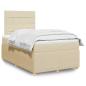 Preview: ARDEBO.de - Boxspringbett mit Matratze Creme 120x200 cm Stoff