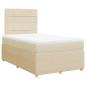 Preview: Boxspringbett mit Matratze Creme 120x200 cm Stoff
