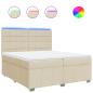 Preview: Boxspringbett mit Matratze Creme 200x200 cm Stoff