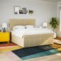 Preview: Boxspringbett mit Matratze Creme 200x200 cm Stoff