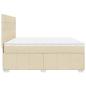Preview: Boxspringbett mit Matratze Creme 200x200 cm Stoff