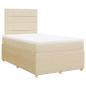Preview: Boxspringbett mit Matratze Creme 120x190 cm Stoff
