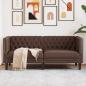Preview: ARDEBO.de - Chesterfield-Sofa 2-Sitzer Braun Kunstleder