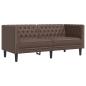 Preview: Chesterfield-Sofa 2-Sitzer Braun Kunstleder