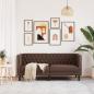 Preview: Chesterfield-Sofa 2-Sitzer Braun Kunstleder