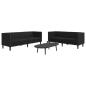 Preview: ARDEBO.de - 2-tlg. Chesterfield-Sofa-Set Schwarz Kunstleder