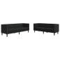 Preview: 2-tlg. Chesterfield-Sofa-Set Schwarz Kunstleder