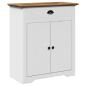 Preview: Waschbeckenunterschrank BODO Weiß und Braun 70x35x80 cm