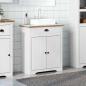 Preview: Waschbeckenunterschrank BODO Weiß und Braun 70x35x80 cm