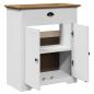 Preview: Waschbeckenunterschrank BODO Weiß und Braun 70x35x80 cm