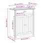 Preview: Waschbeckenunterschrank BODO Weiß und Braun 70x35x80 cm