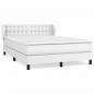 Preview: Boxspringbett mit Matratze Weiß 140x190 cm Kunstleder
