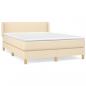 Preview: Boxspringbett mit Matratze Creme 140x190 cm Stoff