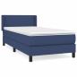 Preview: Boxspringbett mit Matratze Blau 80x200 cm Stoff